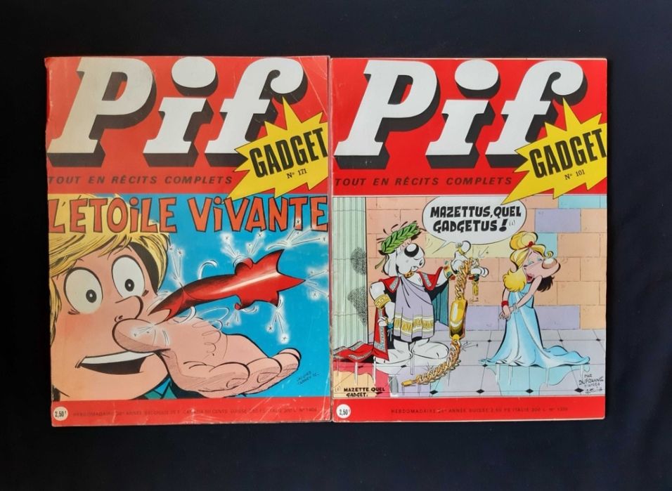ЛОТ Стари Френски Комикси Pif Gadjet 12 Броя