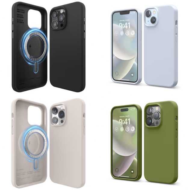Huse iPhone Elago - Premium, silicon și material pe interior
