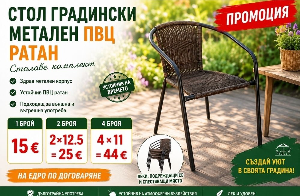 Стол Столове Комплект Градински ПВЦ Ратан