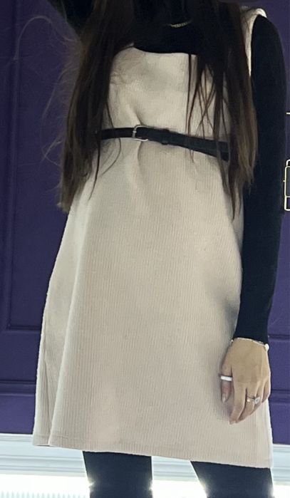 бежевый теплый сарафан