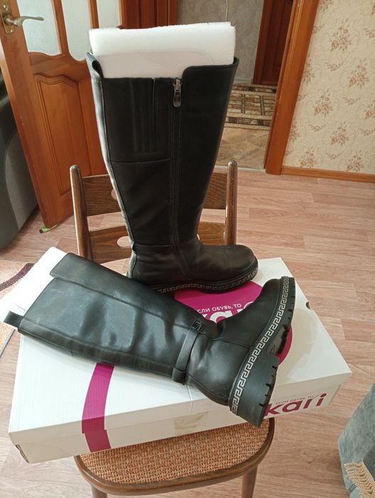 Сапоги зимние кожаные