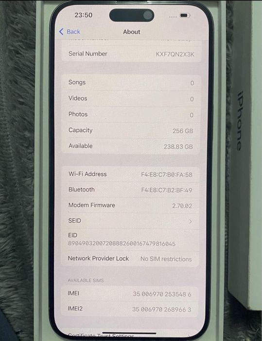 Iphone 15 pro max 256 gb