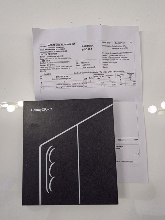 Samsung Z Fold 7 5G Jetblack 256Gb NOU Sigilat Factură 2 ANI GARANȚIE