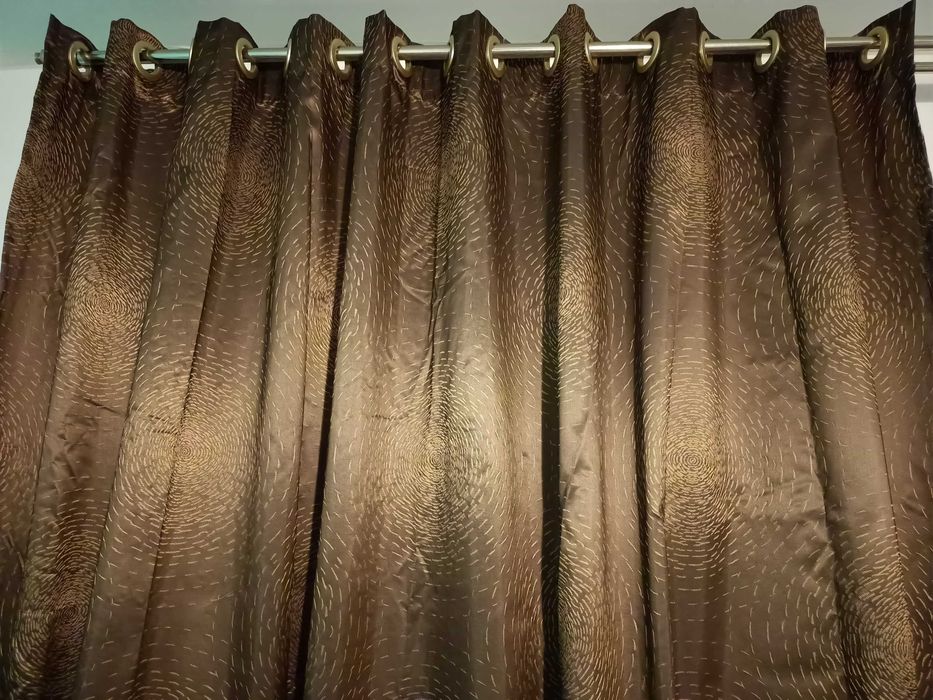 Draperie de calitate maro blackout inele atasate 2 bucati 220 x 240 cm