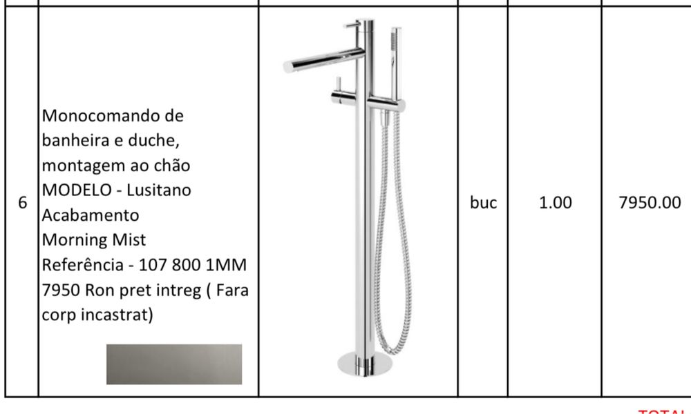 Baterie cada freestanding Bruma
