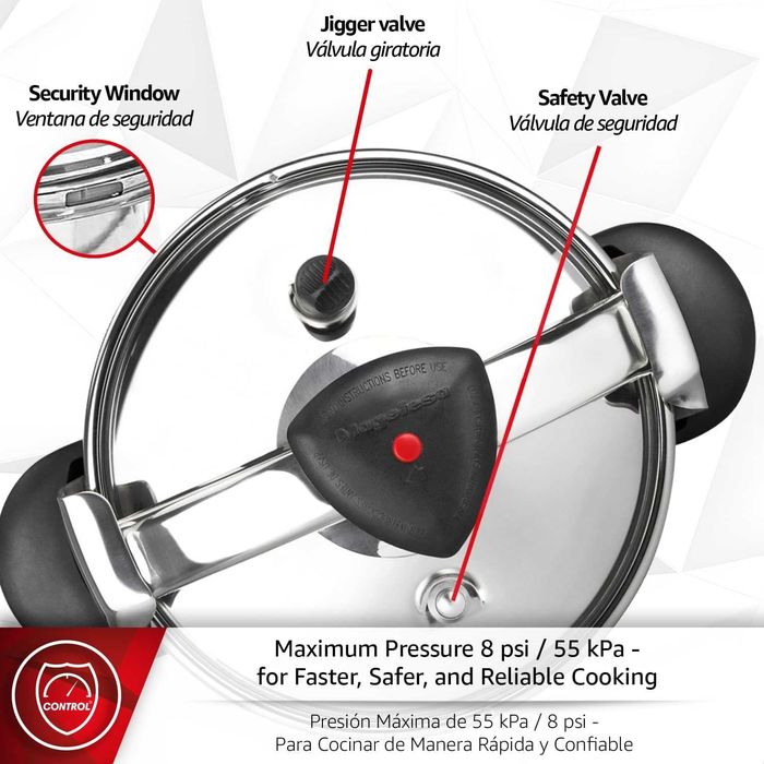 Тенджера под налягане MAGEFESA Star, неръждаема, обем 8 литра