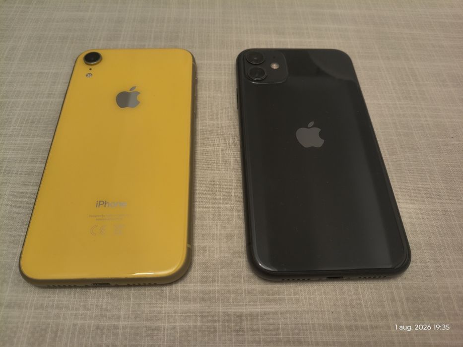 iPhone XR 64 gb. Galben și iPhone 11. 64 Gb. Negru baterie nouă