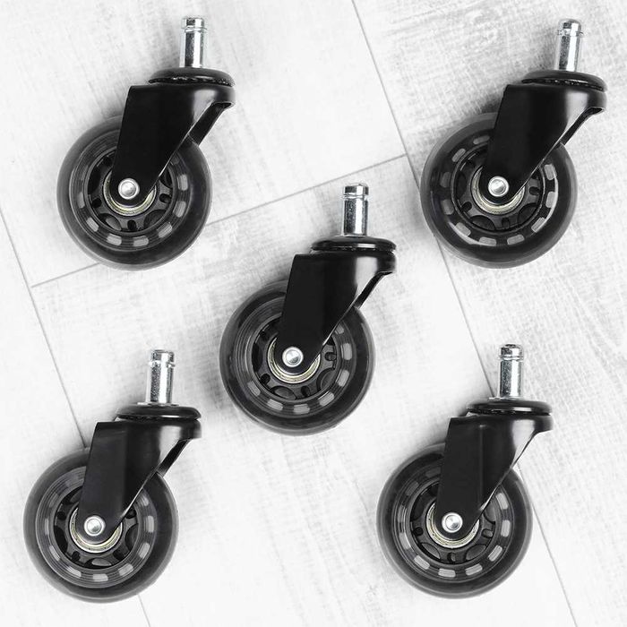 Комплект от 5 колелца за офис столове за твърд под 6.3 cm-10 mm