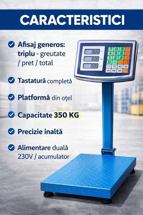 Cantar Electronic 350KG Platforma Profesionala