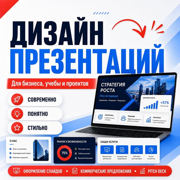 Дизайн презентаций | Коммерческое предложение | Pitch Deck | Отчеты