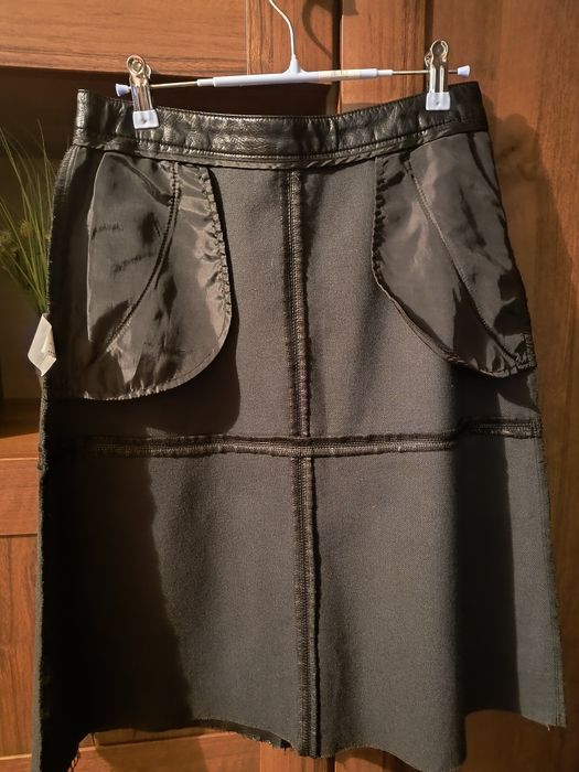 Fustă aspect piele, culoare negru