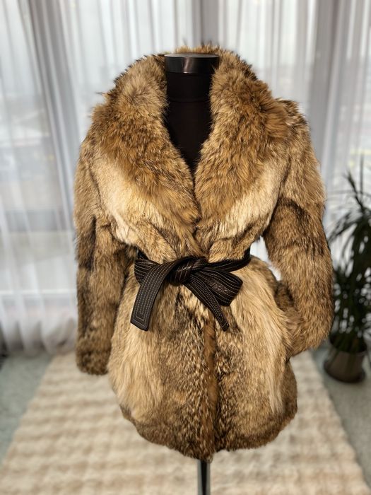 Haina din blana naturala de vulpe cristal marime s/m