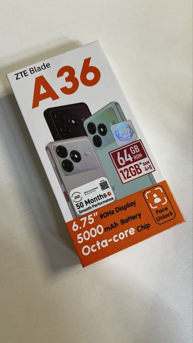 Новый телефон Zte A36 blade черный