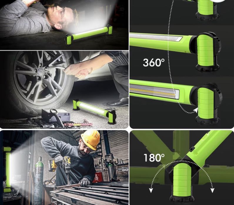 Lumină de lucru LED 3000LM cu 6 moduri și magnet pentru garaj și urgențe