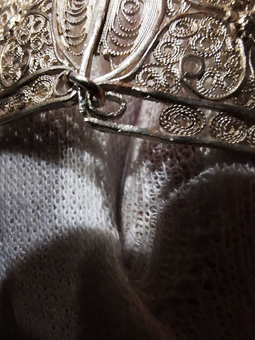 Стара сребърна филигранна гривна