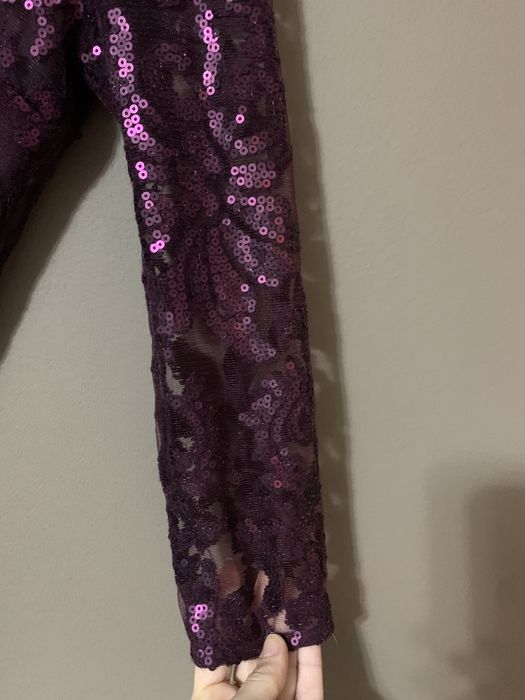 Rochie mov cu paiete H&M cu o singura maneca XS