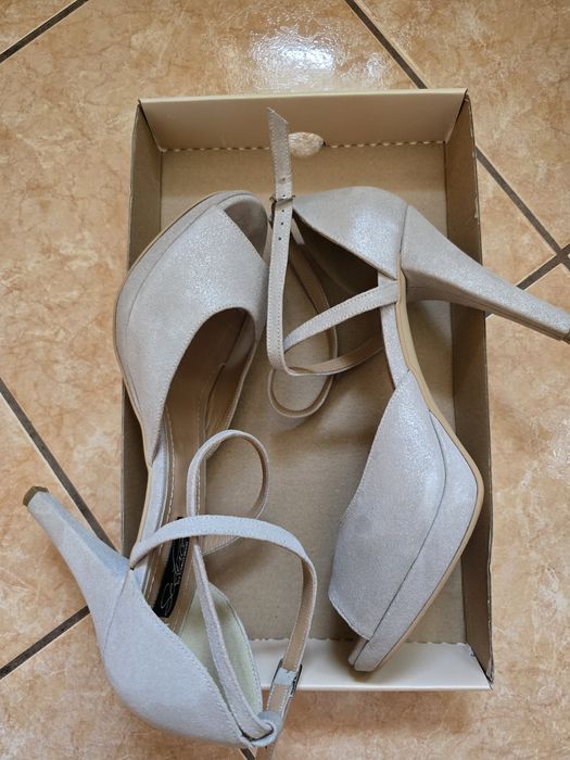 Pantofi toc 8 cm piele naturala 38