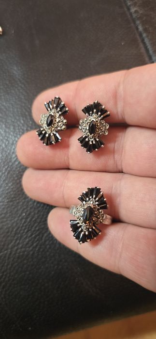 Set inel si cercei argint onix