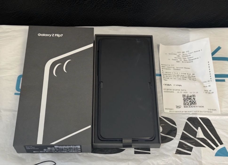 ***КАТО НОВ 512GB Samsung Z Flip 7 Зора Гаранция 2027г. Blue / Син