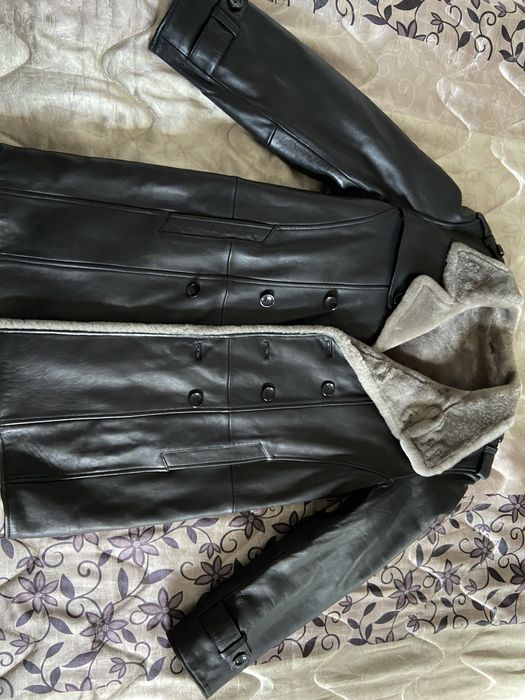 Кожаная дубленка зимняя