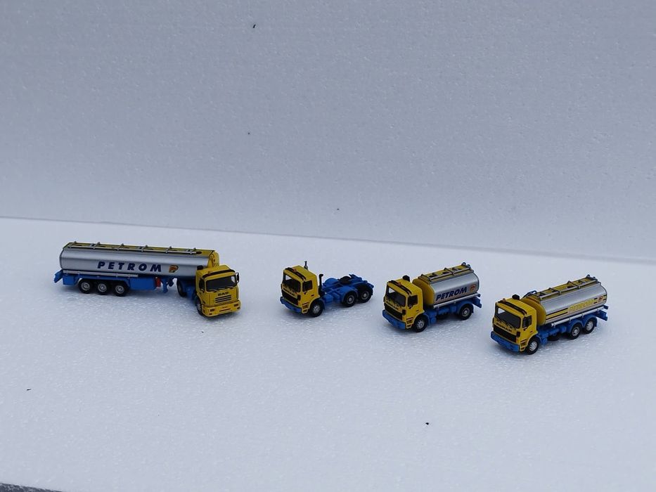 Set camioane Petrom scara HO macheta 1 87 trenulet diorama