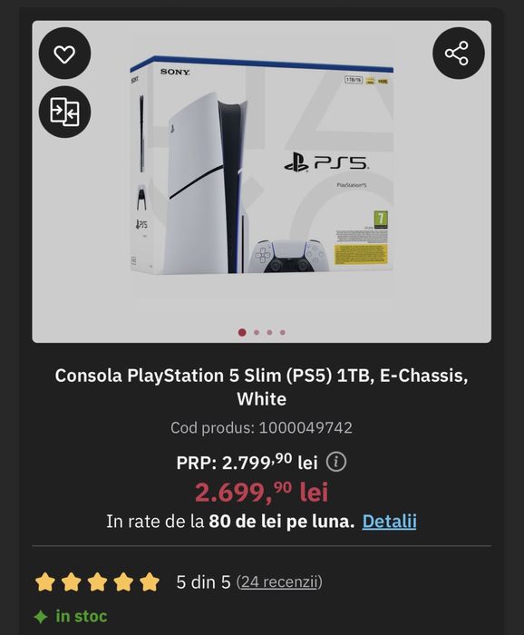 Pret Fix | PS5 Slim Disc Version Impecabil ( Playstation 5 )