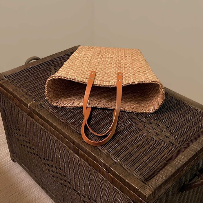 Плетена плажна чанта Ръчно изработена