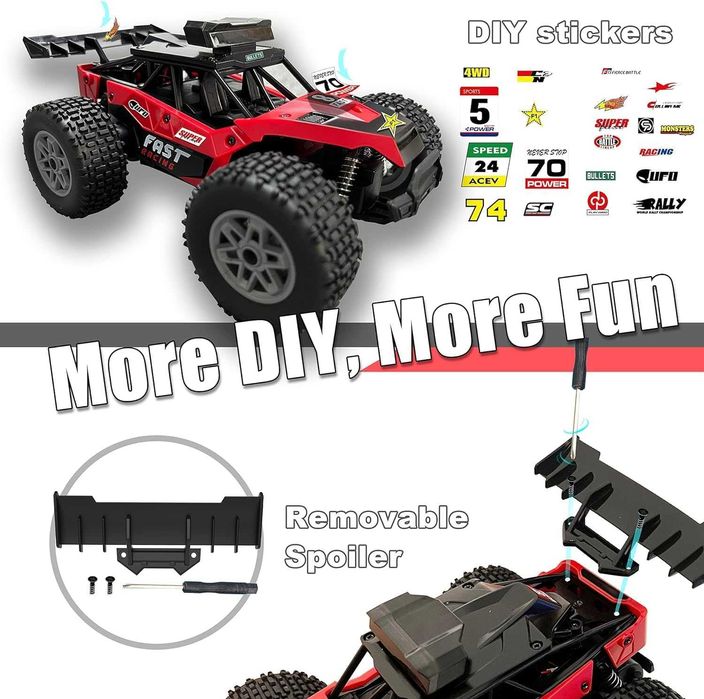 Нова! Радиоуправляема офроуд кола 1:18 с LED светлини и USB зареждане!