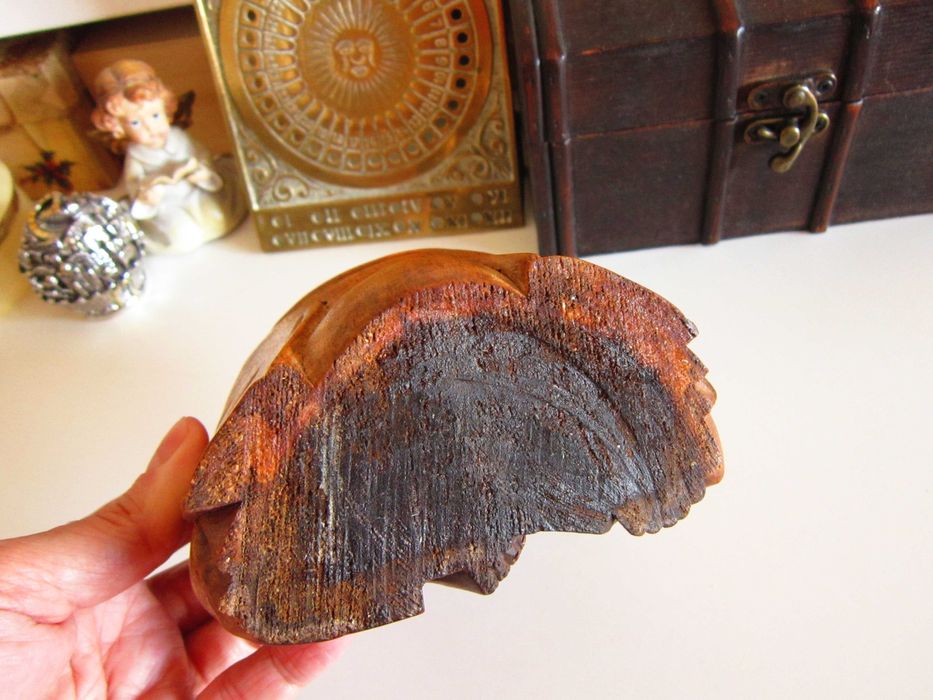 cadou rar Happy Buddha fericire feng shui lemnSuar Asia 1960