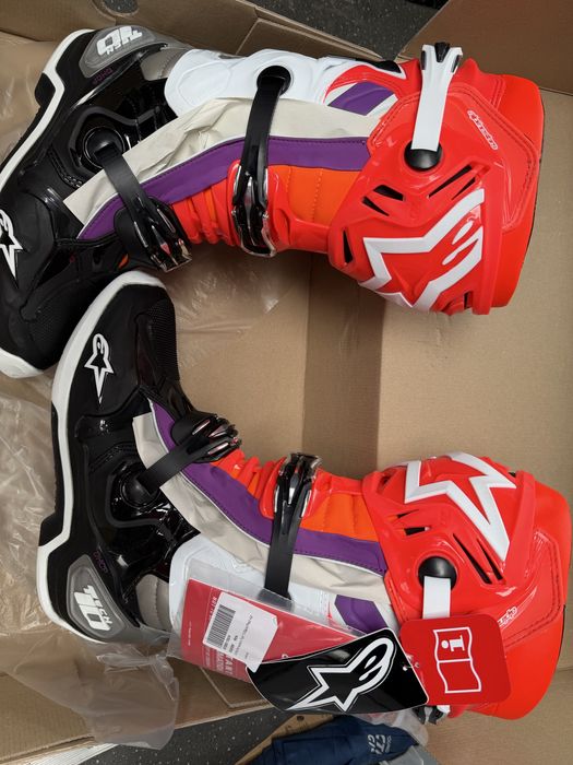 alpinestars tech 10 Black Red Fluo Orange Fluo Wht