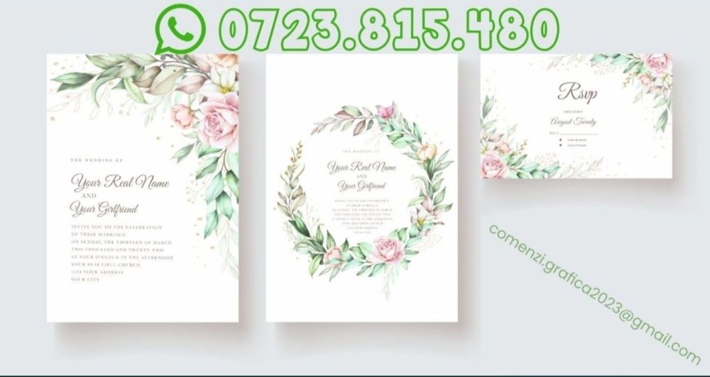 Invitatii nunta botez plicuri de bani