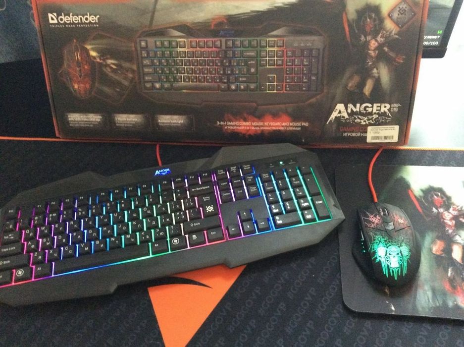(3в1) Игровая клавиатура и мышка/мышь Defender REAPER/Anger