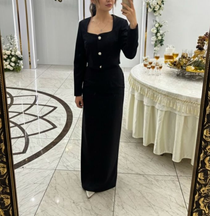 Черное элегантное платье - двойка