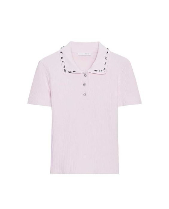 Тениска рипс, розова с камъни Zara, размер S