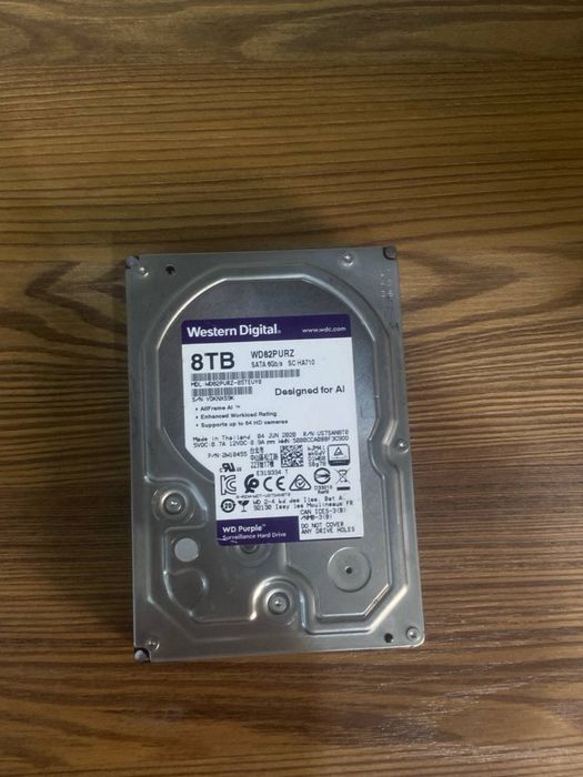 Продается жесткий диск WD Purple 8 TB в идеальном состоянии