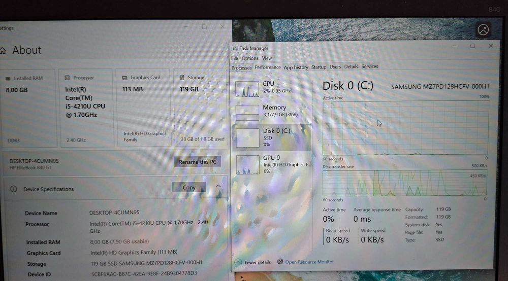 14' FullHD HP Elitebook 840 G1 Intel Core i5-4210U/128GB SSD/8GB/Бат.2
