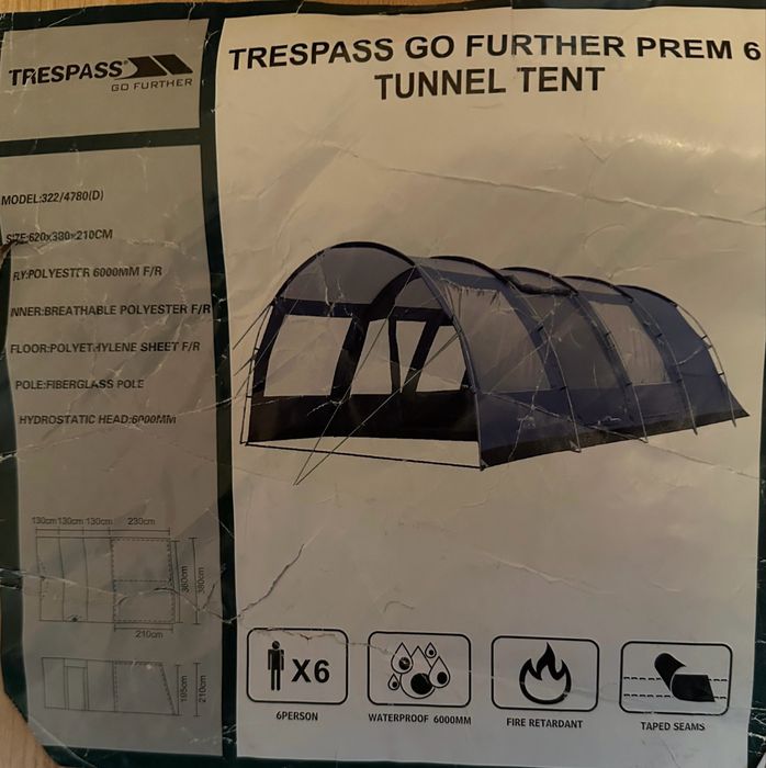 Cort trespass go further prem 6 tunnel tent