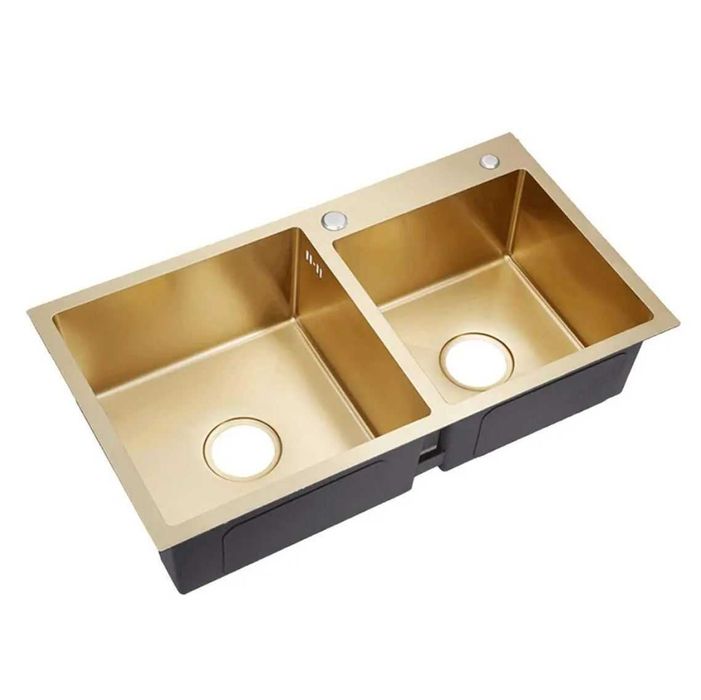 Reducere Chiuveta 2 cuve gold rose 80x45 -TRANSPORT GRATUIT