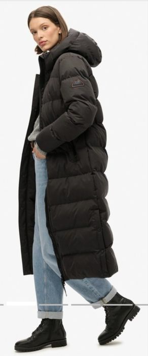 Superdry Зимно ново дамско дълго яке с етикет EU 38/UK size 10/ черно