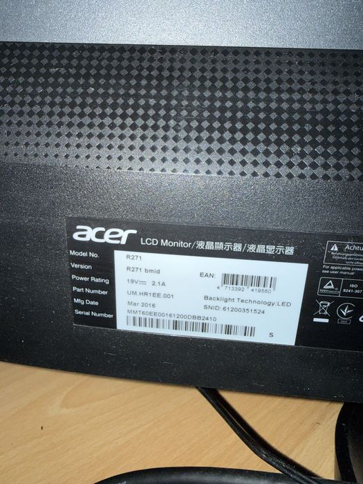 Acer R271 Monitor