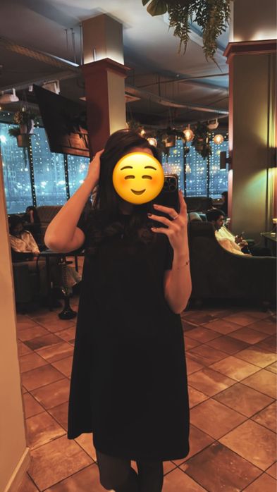 Платье трикотаж черный