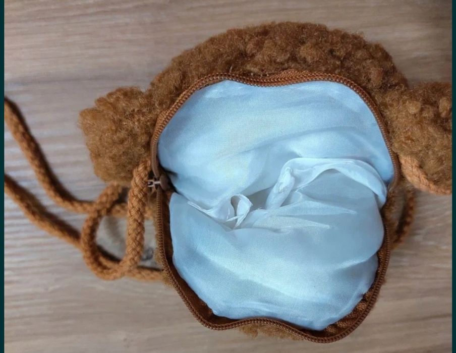 Детска чанта  - Мече кафяв/бял