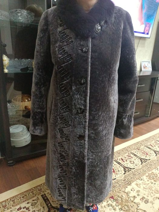 Шуба мутон с норкой
