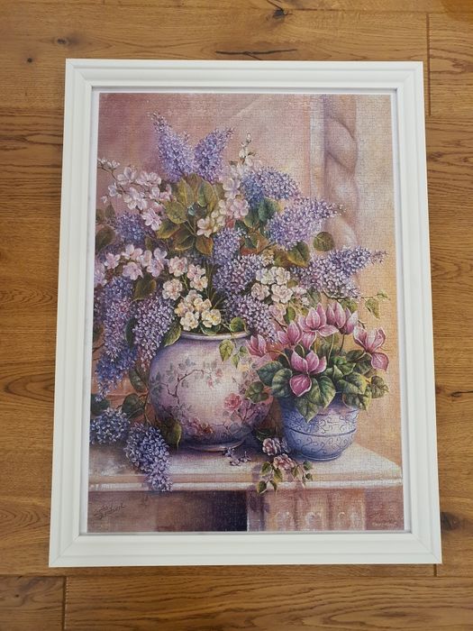 Tablou puzzle - vaza cu flori de liliac (80x60 cm)