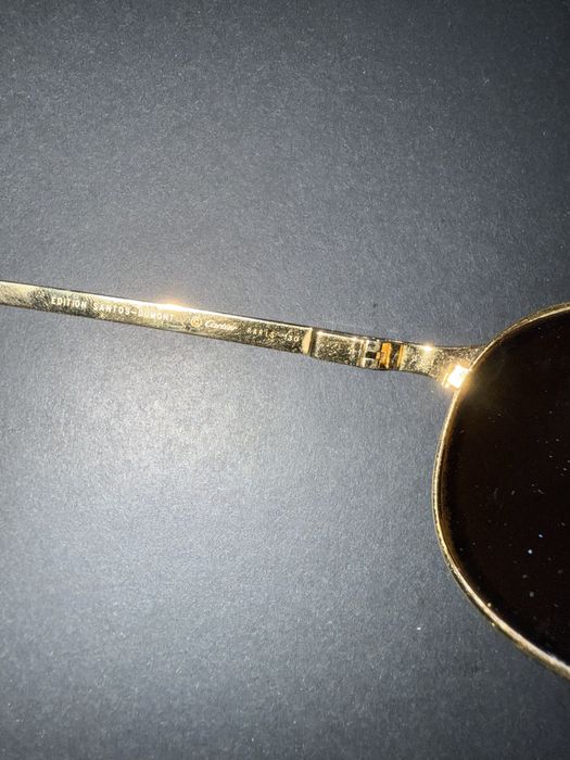 Слънчеви очила Cartier Santos Dumont Gold, комлект кутия и калъф.