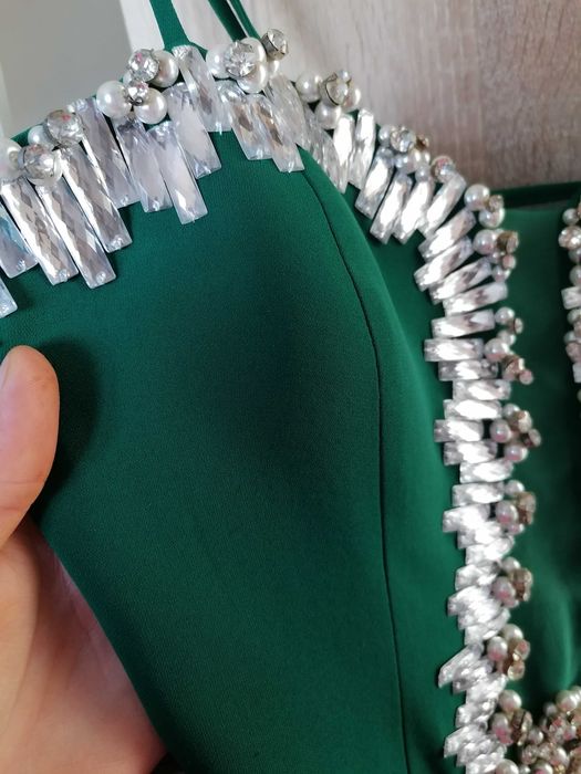 Зелена рокля тип риба