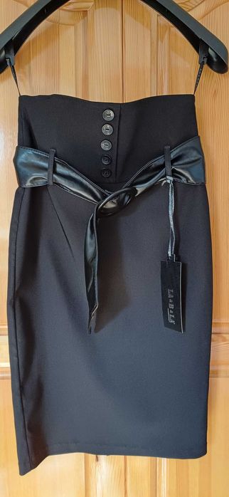 Разкошен СЕТ 3 Части-САКО с Камъни+ПОЛА Висока талия и Колан+РИЗА!НОВИ