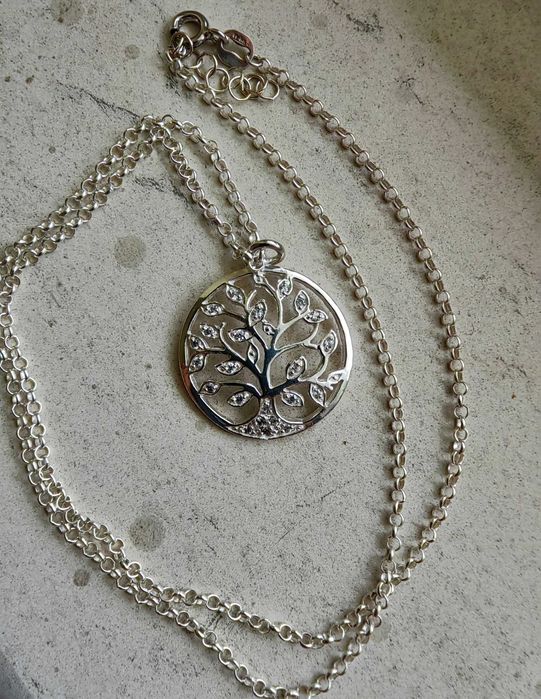 Дървото на живота, сребърно колие, подарък за близък човек, сребро 925