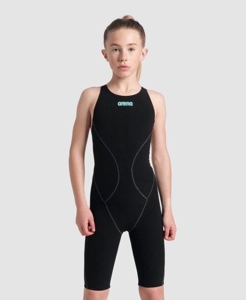 Бански Arena Powerskin Impulso с отворен гръб, черен