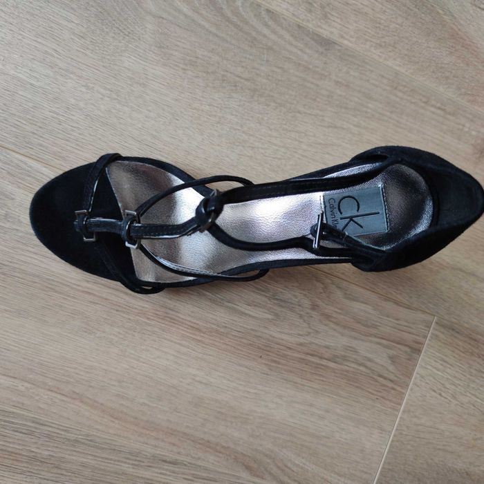 Sandale din piele cu toc Kalvin Klein mărimea 38